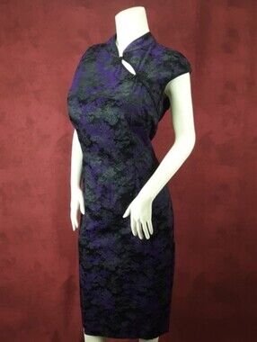 Morbid Threads Black Purple Cheongsam Style Dress 2X
